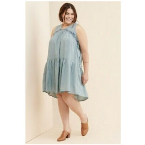 Anthropologie Plus Aida Embroidered Dress | Size 1X